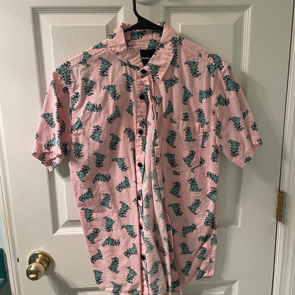 Pink Reptar button down